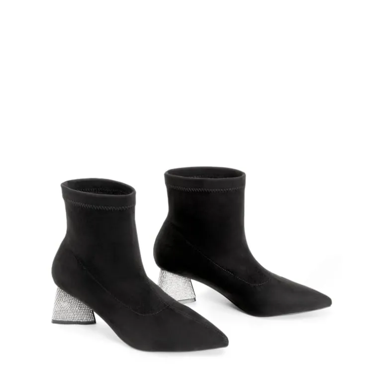 Slip-On Block Heel Suede Ankle Boots