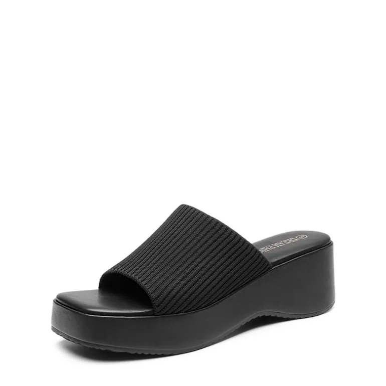 Slip on Knitted Flatform Sandals
