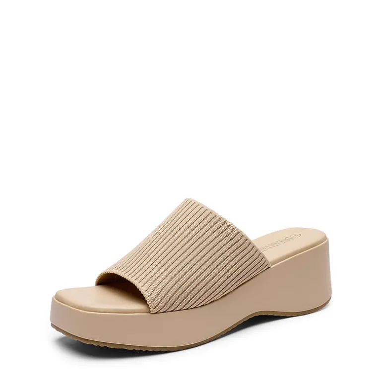 Slip on Knitted Flatform Sandals