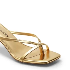 Slip-On Square Toe Thong Heeled Sandals