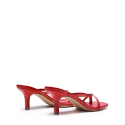Slip-On Square Toe Thong Heeled Sandals