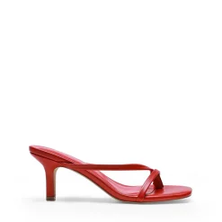 Slip-On Square Toe Thong Heeled Sandals