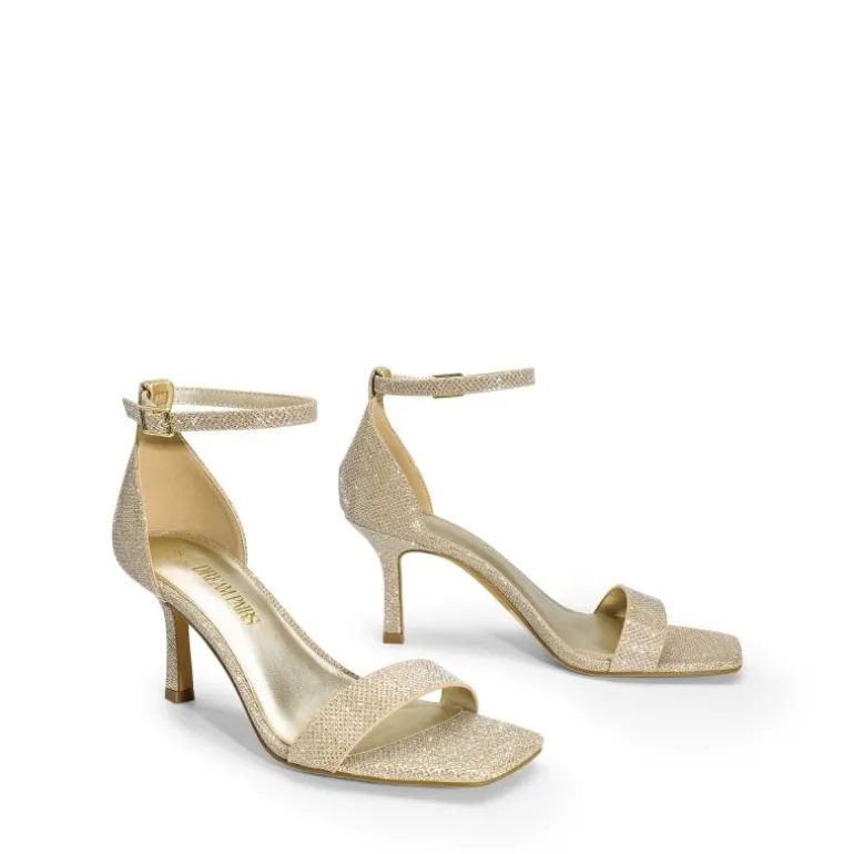 Square Toe Ankle Strap Heels