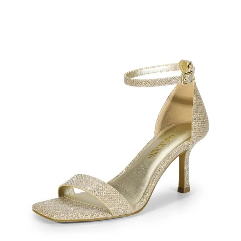 Square Toe Ankle Strap Heels