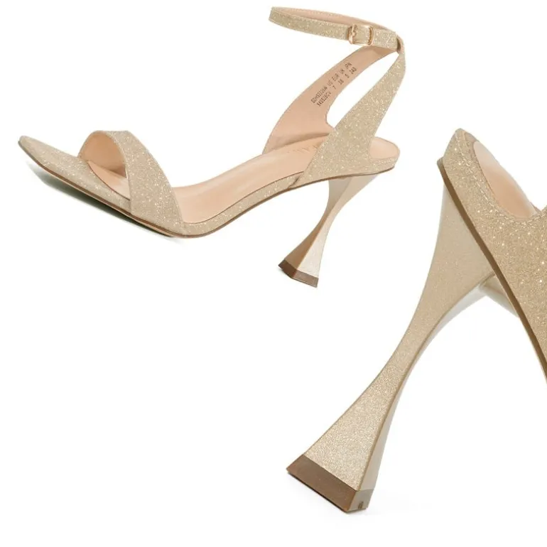 Square Toe Ankle Strap Stilettos Sandals