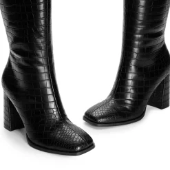 Square Toe Block Heel Knee-high Boots