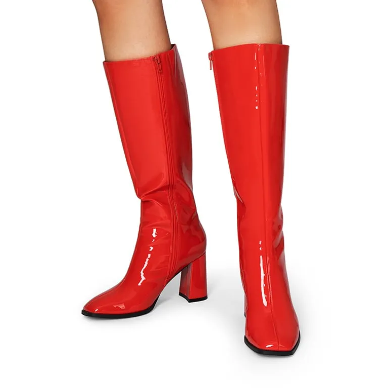 Square Toe Block Heel Knee-high Boots