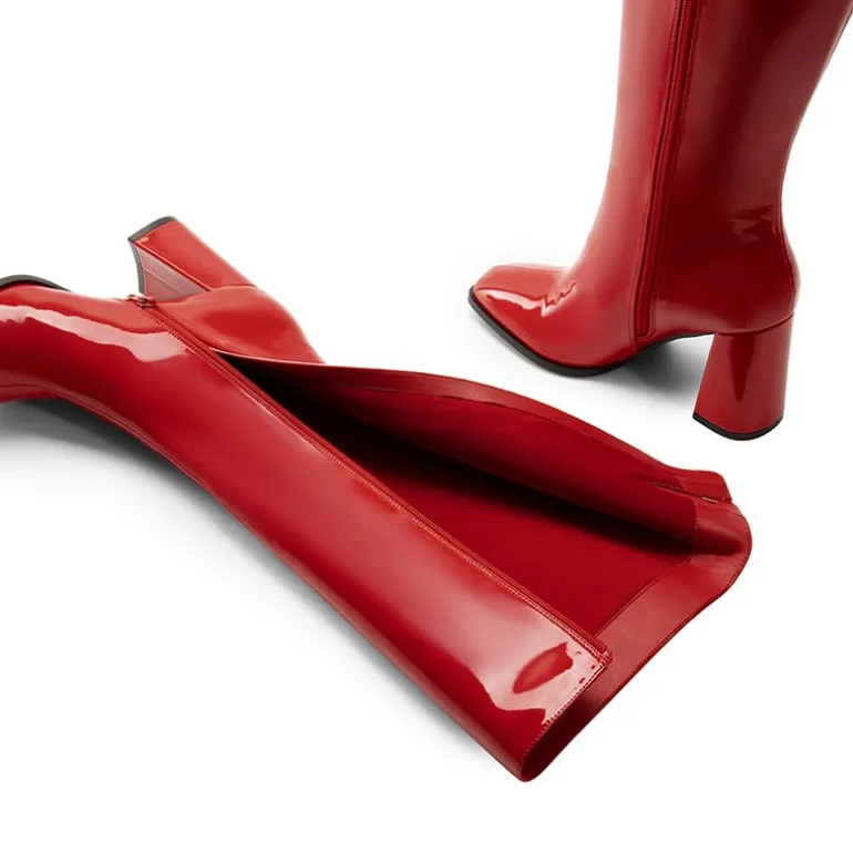 Square Toe Block Heel Knee-high Boots