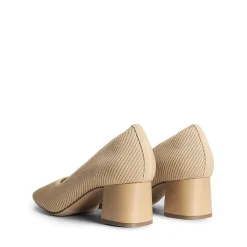 Square Toe Block Heel Knit Pumps