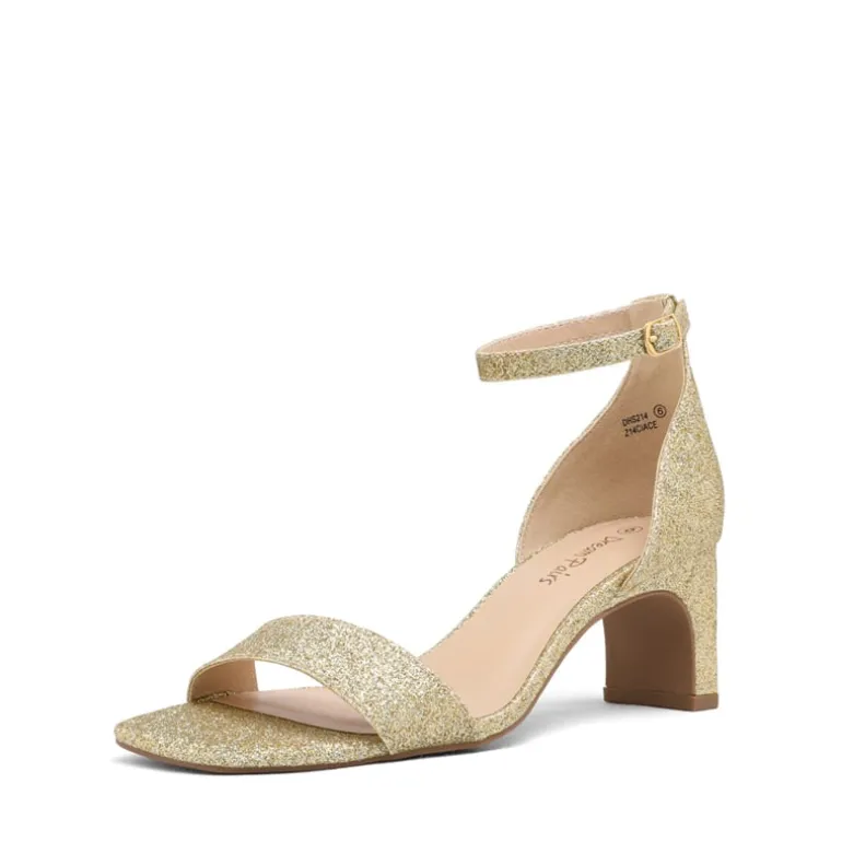 Square Toe Chunky Heel Sandals