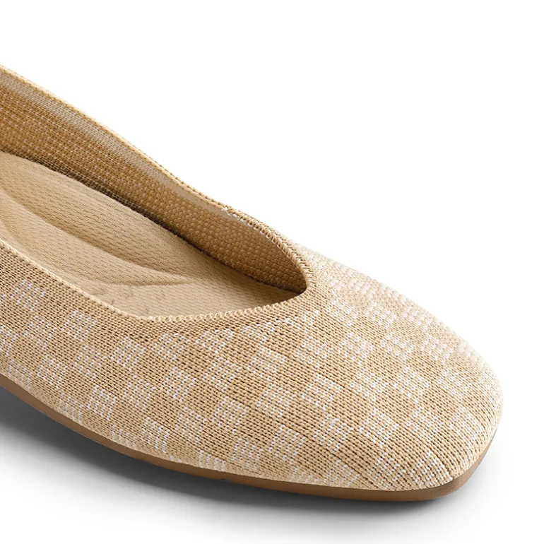 Square Toe Cushioned Knit Flats