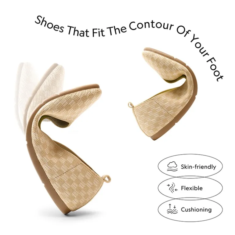 Square Toe Cushioned Knit Flats