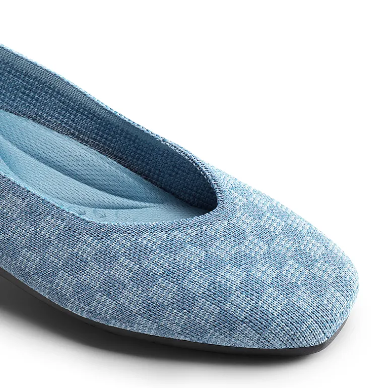 Square Toe Cushioned Knit Flats