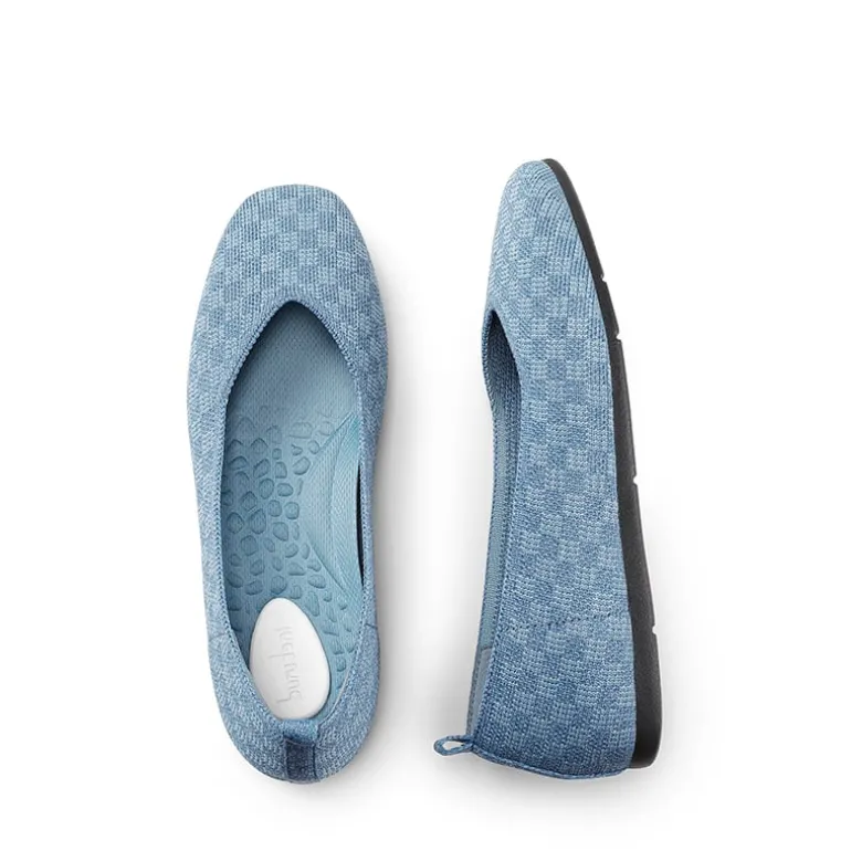 Square Toe Cushioned Knit Flats