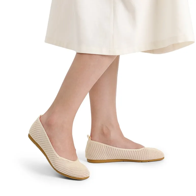 Square Toe Cushioned Knit Flats