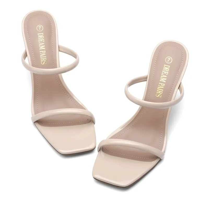 Square Toe Double Wedge Sandals