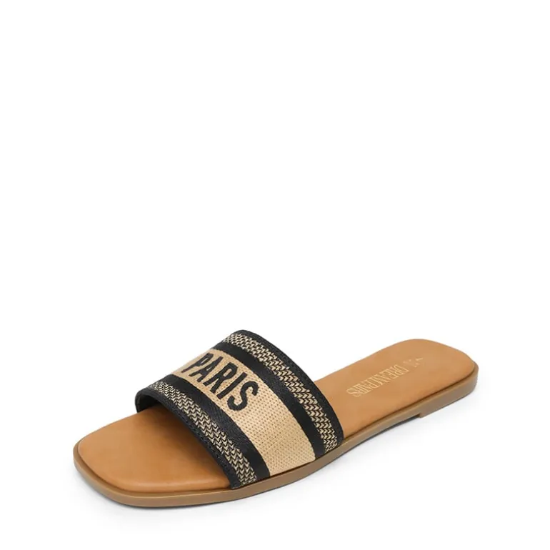 Square Toe Flat Slide Sandals