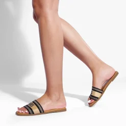 Square Toe Flat Slide Sandals