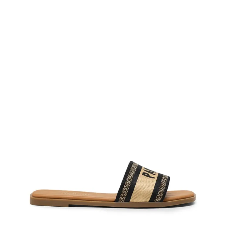 Square Toe Flat Slide Sandals