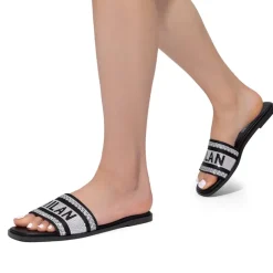Square Toe Flat Slide Sandals