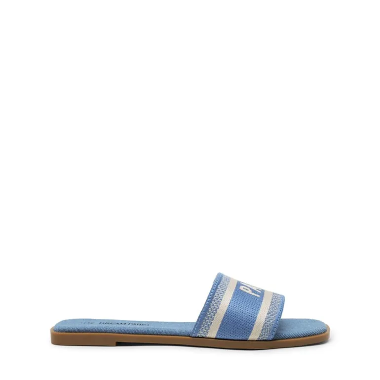Square Toe Flat Slide Sandals