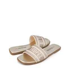 Square Toe Flat Slide Sandals
