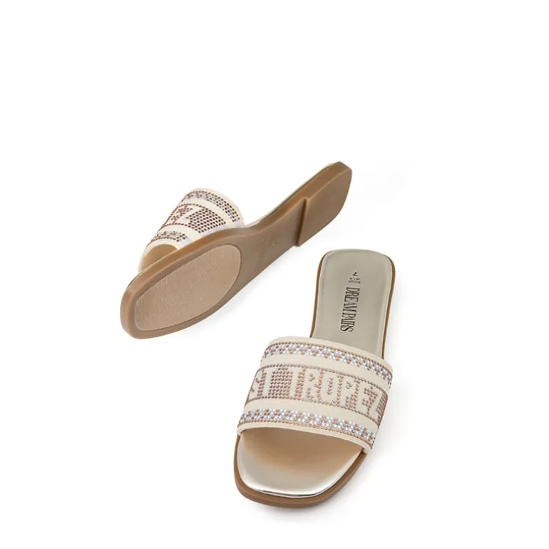 Square Toe Flat Slide Sandals