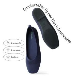 Square Toe Knit Sustainable Flats