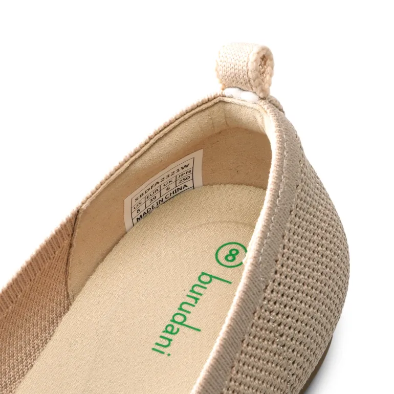 Square Toe Knit Sustainable Flats