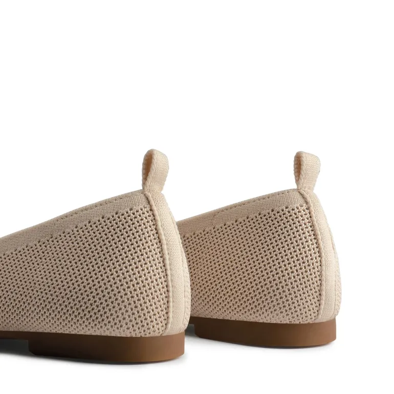 Square Toe Knit Sustainable Flats