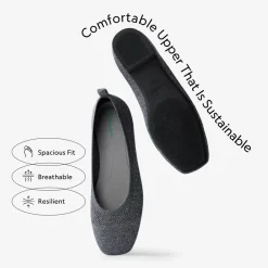Square Toe Knit Sustainable Flats