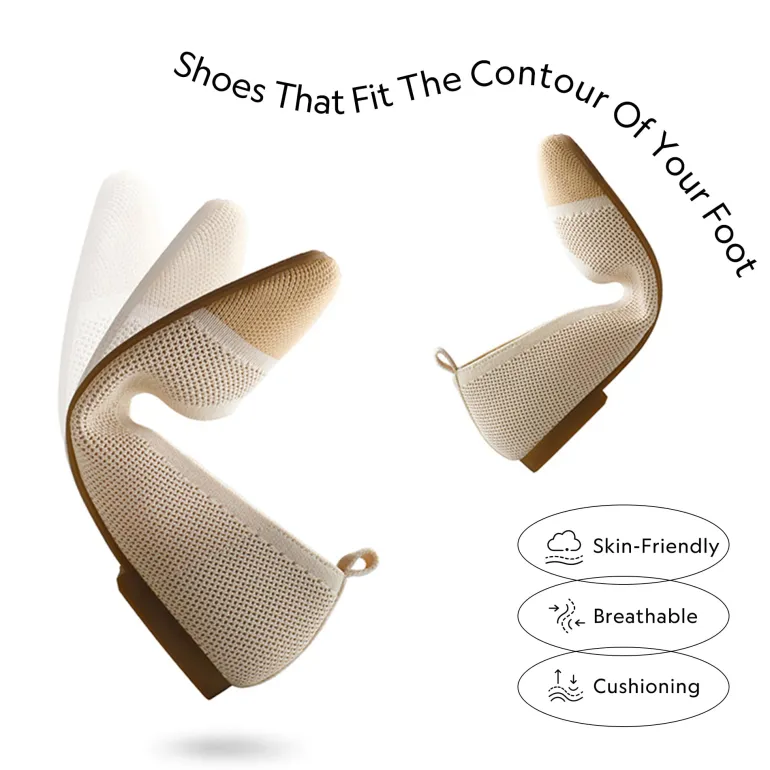 Square Toe Knit Sustainable Flats