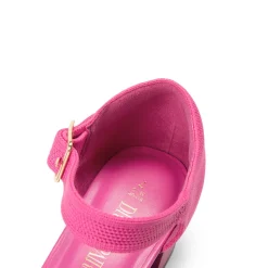 Square Toe Knitted Block Heel Pumps