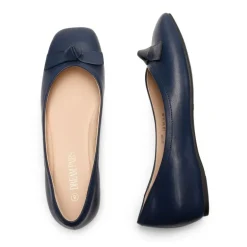 Square Toe Low Wedge Bow Flats