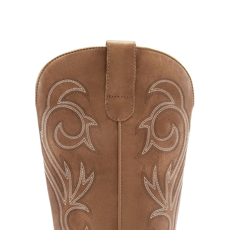 Square-toe Mid-Calf Cowgirl Boots