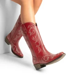 Square-toe Mid-Calf Cowgirl Boots
