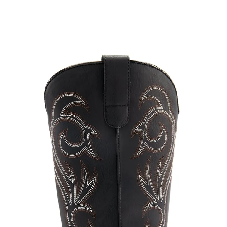 Square-toe Mid-Calf Cowgirl Boots