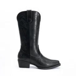 Square-toe Mid-Calf Cowgirl Boots