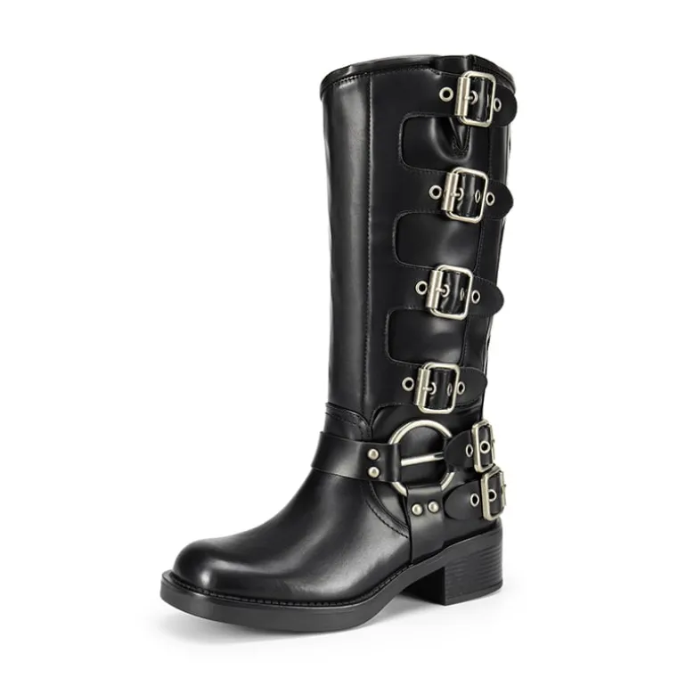 Square Toe Motorcycle Boots