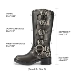 Square Toe Motorcycle Boots