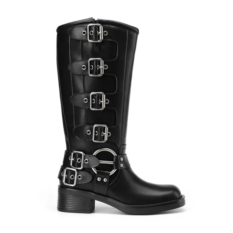 Square Toe Motorcycle Boots