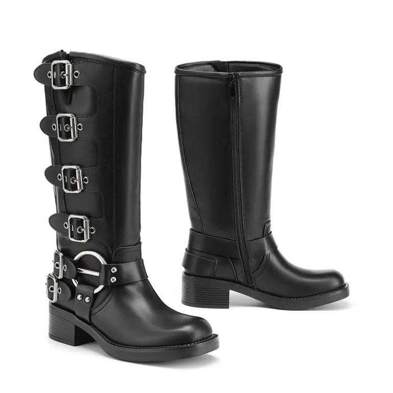 Square Toe Motorcycle Boots
