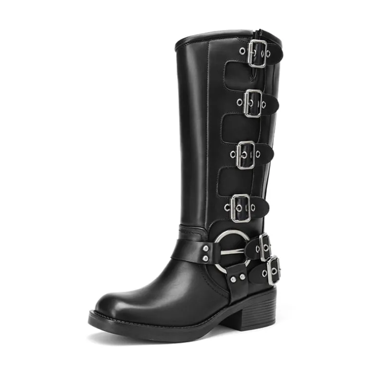 Square Toe Motorcycle Boots