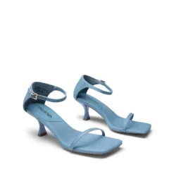 Square-Toe One Strap Kitten Heel Sandals