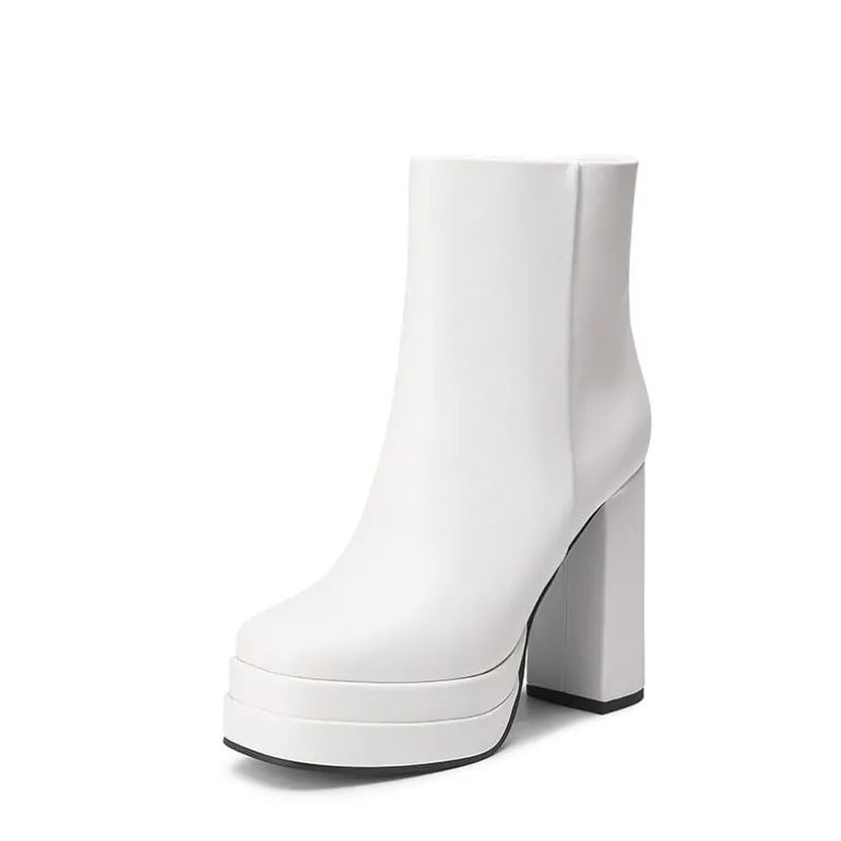 Square Toe Platform Ankle Boots