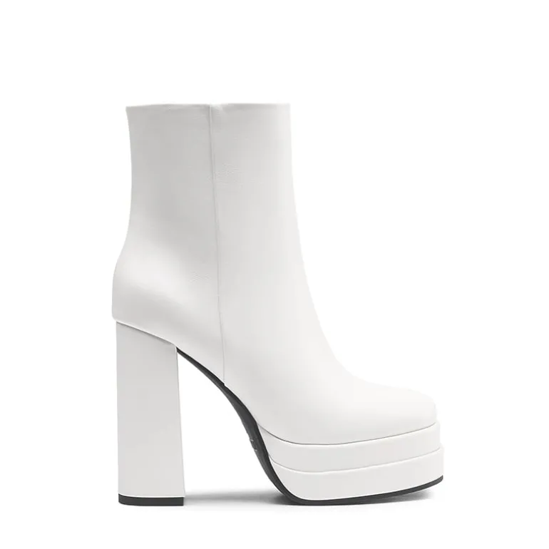 Square Toe Platform Ankle Boots