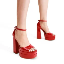 Square Toe Platform Chunky Heel Sandals