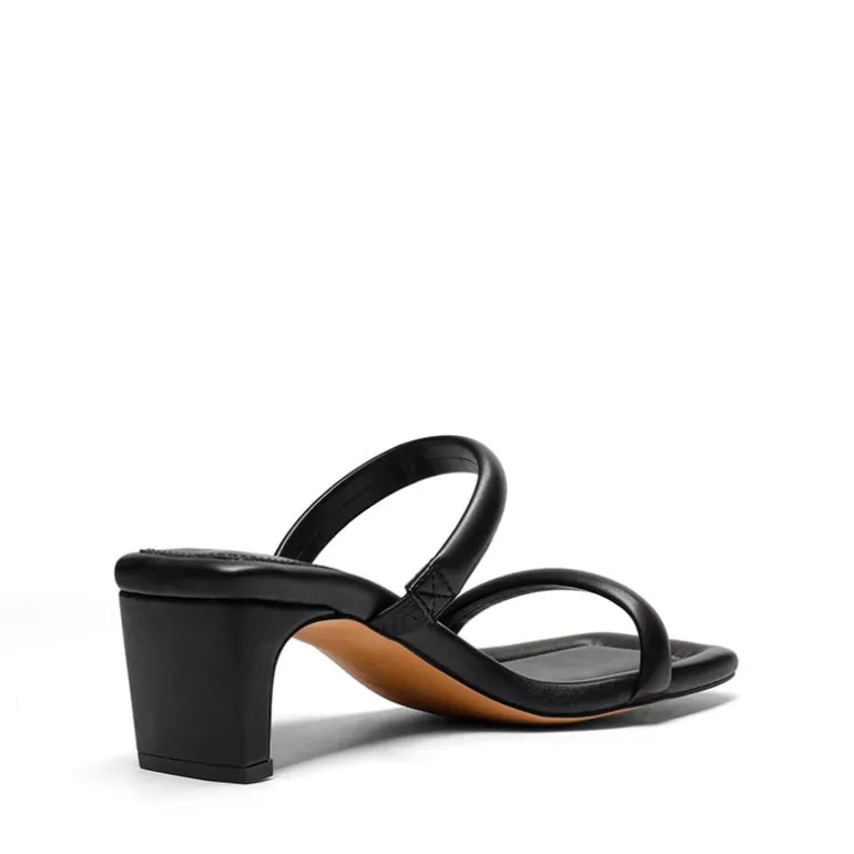 Square Toe Rectangular Double Strap Heel Sandals