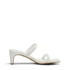 Square Toe Rectangular Double Strap Heel Sandals
