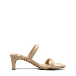 Square Toe Rectangular Double Strap Heel Sandals